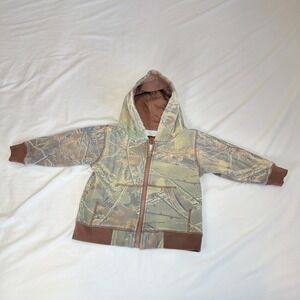 Trail Crest Sweater Toddler 2T Green Realtree Camo Full Zip Hoodie VTG